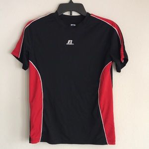 Russell Athletic Black and Red Boy’s Athletic T-Shirt Top